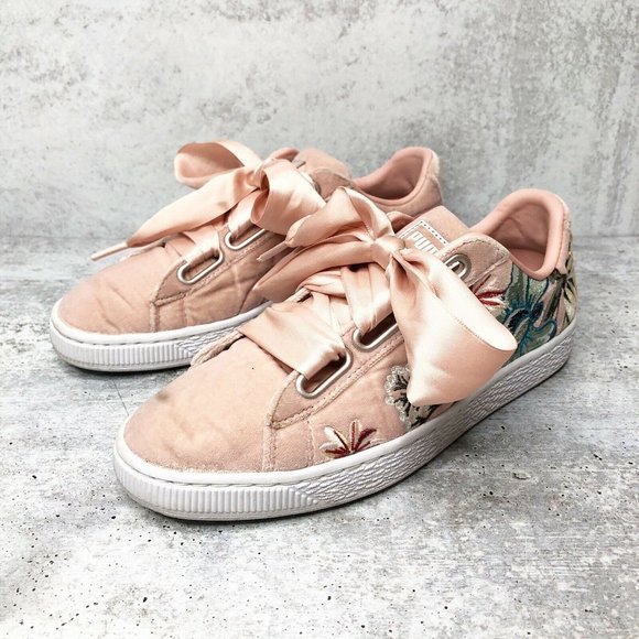 puma basket heart hyper embroidery